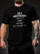 Baskılı Oversize Bisiklet Yaka T-shirt - Siyah resmi